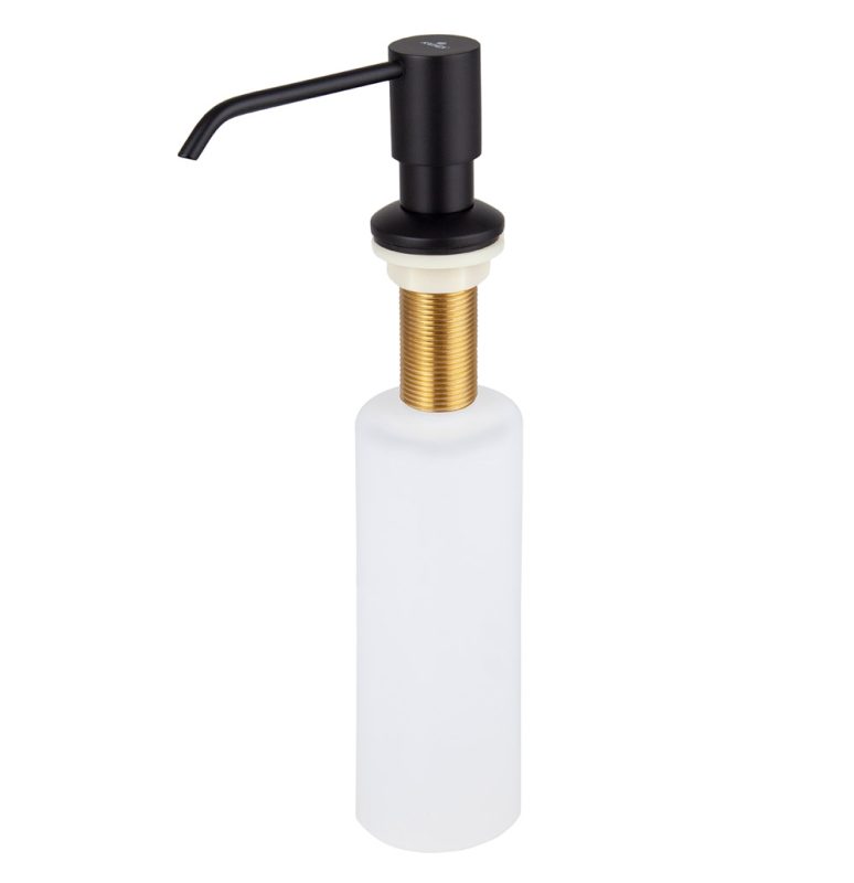 Дозатор KAISER для моющих средстввстраиваемый, 350мл /Латунь,пластик /Чёрный матовый