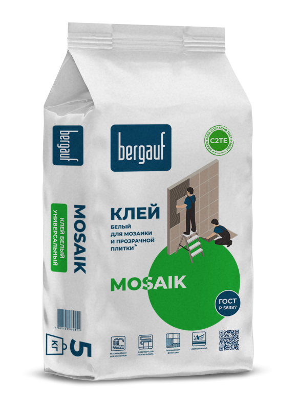 Клей белый для мозайки и прозрачной плитки Keramik Mosaik