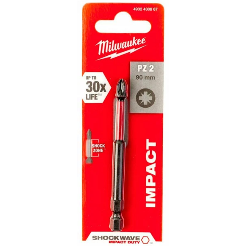 Бита PZ 2*90 мм ударная Milwaukee SHOCKWAVE Бита PZ 2*90 мм ударная Milwaukee SHOCKWAVE