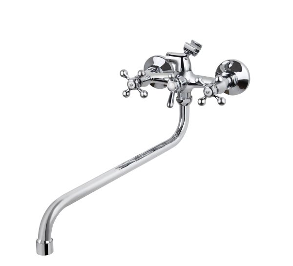 Смеситель VIKO ванна крест керамика (шар/переключатель) круглый излив 35см