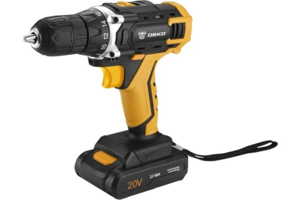 Дрель-шуруповерт аккумуляторный 20 В DECO DKCD20FU-Li+патрон