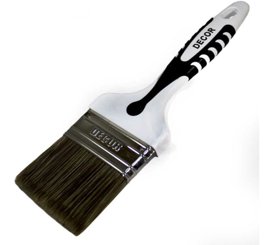 Кисть плоская 50*15мм длака "Black White" темн.ворс