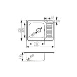 Мойка из нержавейки "KAISER" врезная 650x500*180*0.8mm хром, левая/сифон Мойка из нержавейки "KAISER" врезная 650x500*180*0.8mm хром, левая/сифон