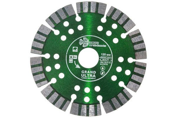 Диск алмазный сегм-турбо по бетону 125*12*22.23 мм GrandUltra Trio Diamond GTS732