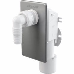 Сифон для стир. машины под штукатурку "Alca PLAST" Хром