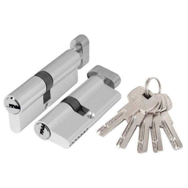 Цилиндровый механизм AZ202/90 mm (40+10+40) CP хром 5 кл.//AJAX