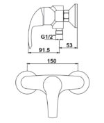 Смеситель KAISER Nova для душа Ø40 с душем Смеситель KAISER Nova для душа Ø40 с душем