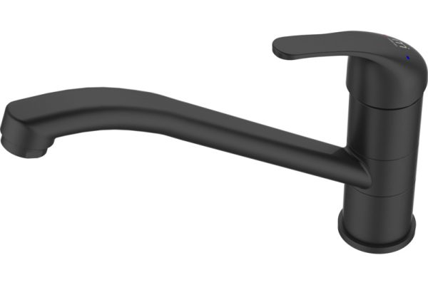 Смеситель для кухни однорычажный, излив 216 мм, высокий, черный, матовый Meal Milardo M02BLR0M05