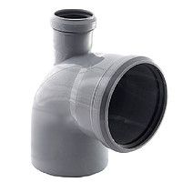 Отвод универсальный 110 угол 87 с выходом 50 (фронт-вверх) ПП (30)