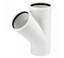 Тройник 110/110 угол 45. белый ELITE (24559) (24)