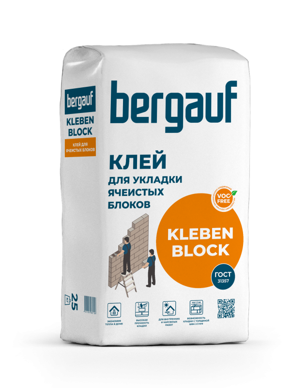 Клей для укладки ячеистых блоков Bergauf Kleben Block Клей для укладки ячеистых блоков Bergauf Kleben Block