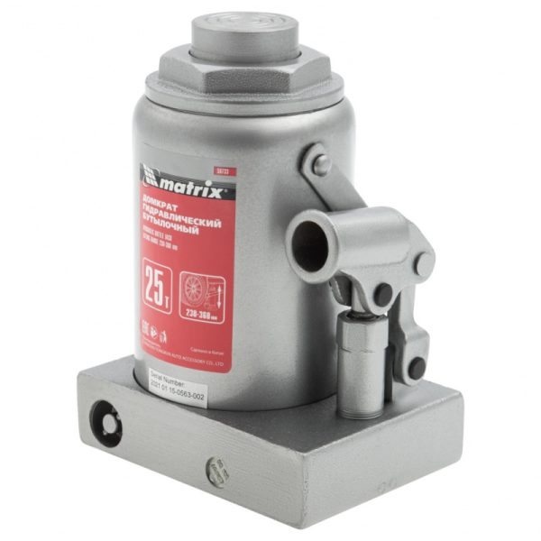 Домкрат бутылочный 25т h подъема 230-360 мм Matrix