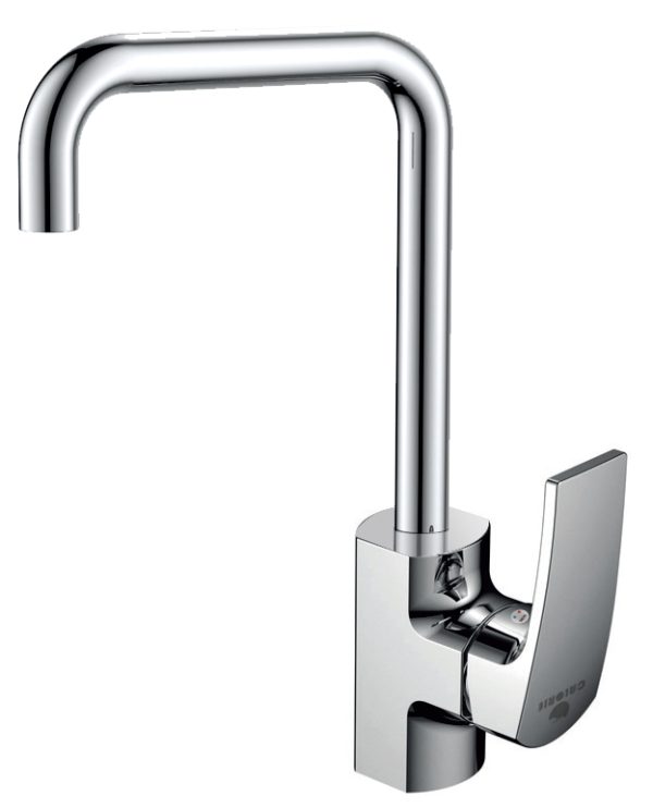 Смеситель для кухни однорычажный, высокий излив, боковая ручка, карт. 40 мм, «CALORIE Люкс» 1424 В34