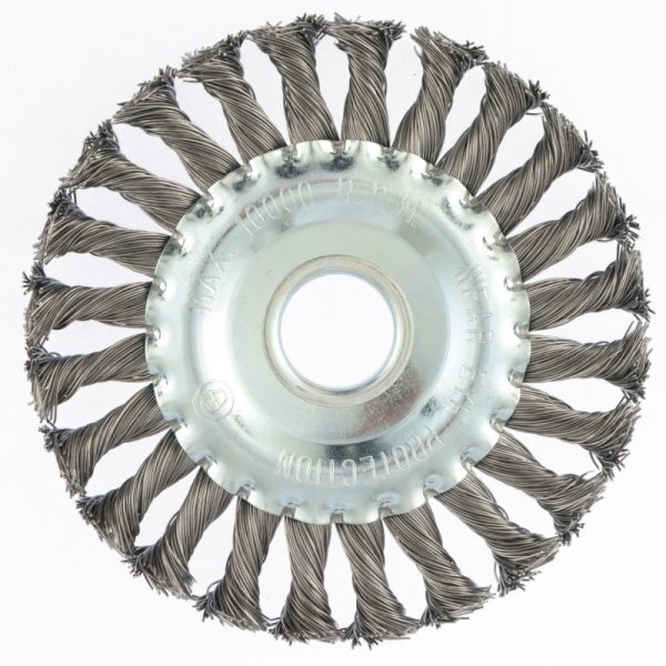 Щетка для УШМ 125 мм М14 плоская витая проволока посад 22