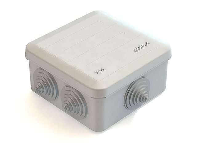 Коробка распаячная нар.монт. 100х100х50 серая IP55 с защелк.крышкой (упак.48) GE41255