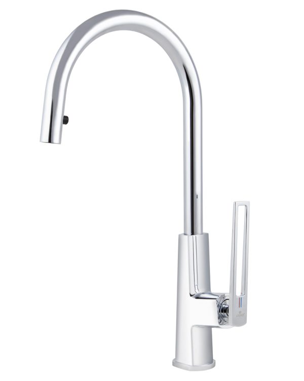 Смеситель KAISER Merkur кухня Ø25 с выдвижным изливом, хром