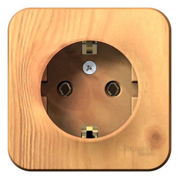 Розетка ОП 1-мест. з/к, изолир.пл. 16А, 250В, ясень BLANCA