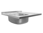 Мойка из нержавейки "KAISER" накладная 600x600*180*0.8mm хром левая/сифон
