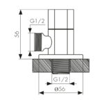 Кран KAISER угловой 1/2х1/2 Gold (стар. арт. 256-G)