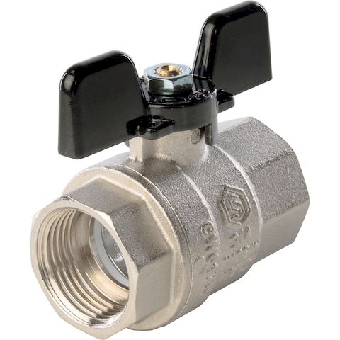 Кран шаровый 1/2" в/в бабочка стандартнопроходной STOUT