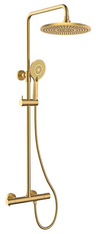 Душевая система KAISER Serio с термостатом /Латунь /Шлифованное золото