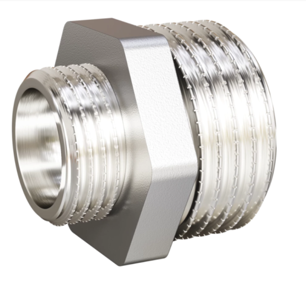 Ниппель переходной 1 1/2" x 1 1/4" НР никель (60/10) "LD Pride" (26) (бирка)