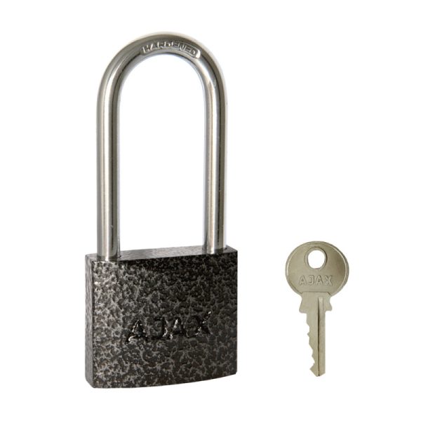 Замок навесной PD-01-38-L англ. 3 кл. (длин. дужка) коробка//AJAX