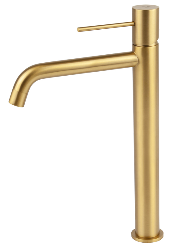 Смеситель KAISER Vita для раковины, высокий Ø25 /Латунь /Шлифованное золото