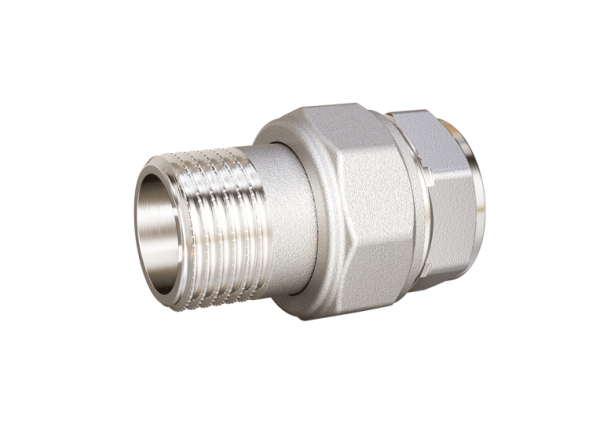 Сгон прямой с накидной гайкой 1" ВРНР никель LD Pride