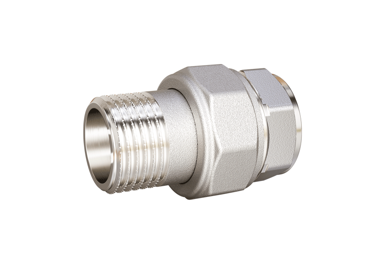 Сгон прямой с накидной гайкой 1/2" ВРНР никель LD Pride Сгон прямой с накидной гайкой 1/2" ВРНР никель LD Pride