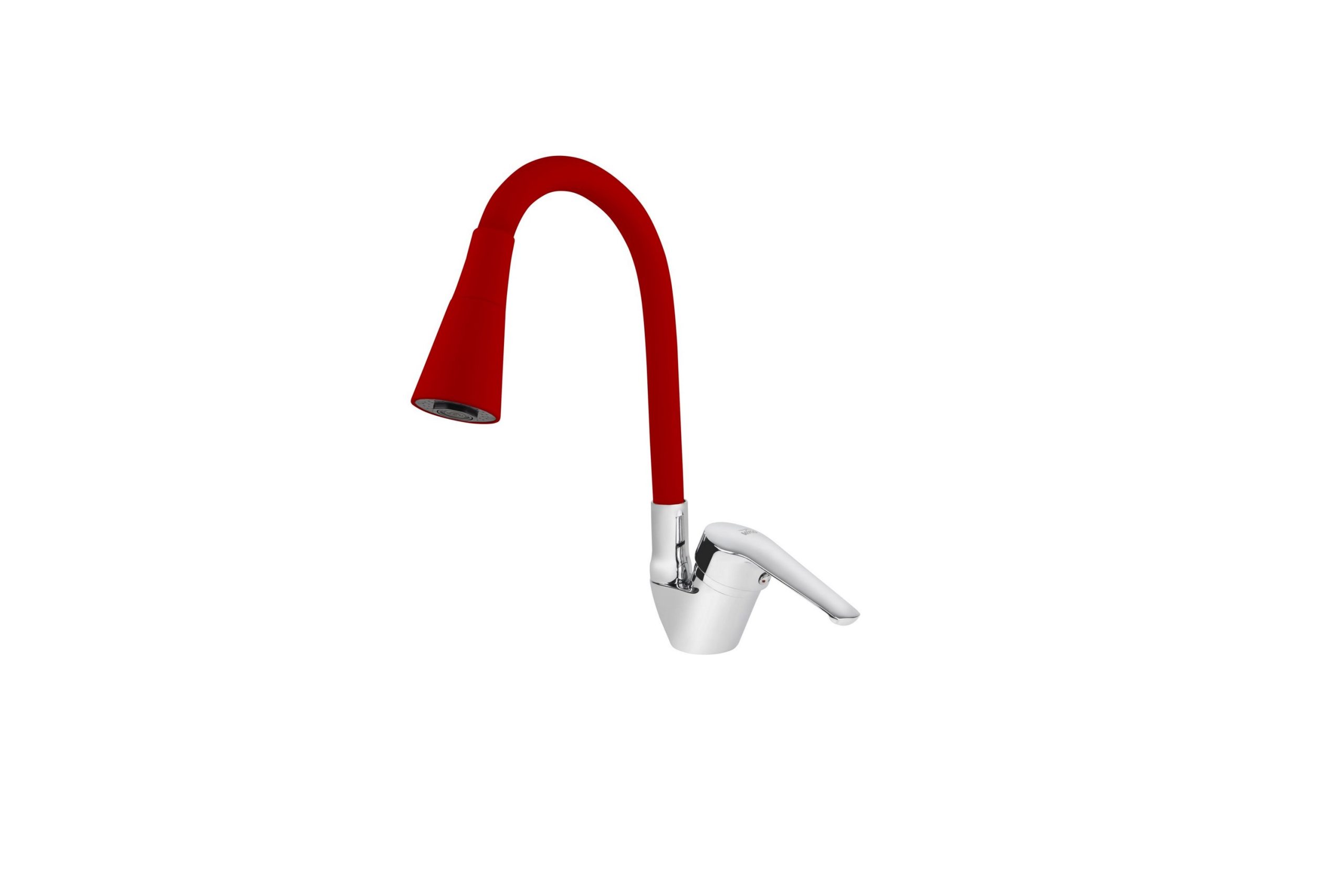 Смеситель VIKO кухня боковой Ø40 с гайкой красным гибким изливом (2-jet) Смеситель VIKO кухня боковой Ø40 с гайкой красным гибким изливом (2-jet)