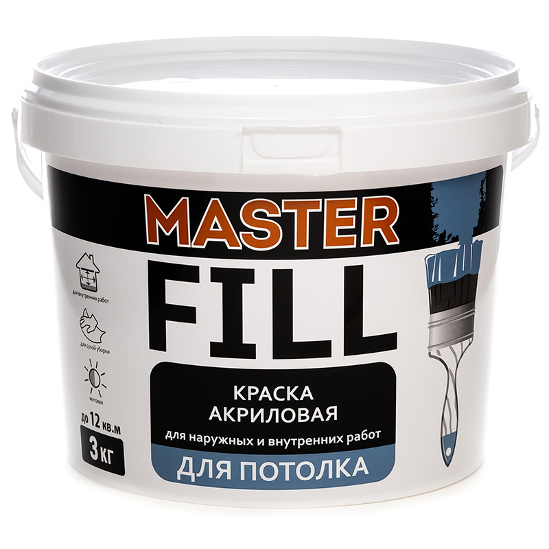 Краска акриловая универсальная MasterFILL для потолков 3кг