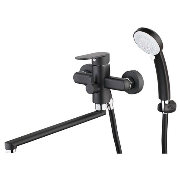 Смес. G-Lauf ванна плоский излив, встр. перекл. Ф35 (Черный)