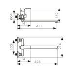 Смеситель KAISER Oval ванна Ø35 (встроенный/переключатель) с душем Смеситель KAISER Oval ванна Ø35 (встроенный/переключатель) с душем