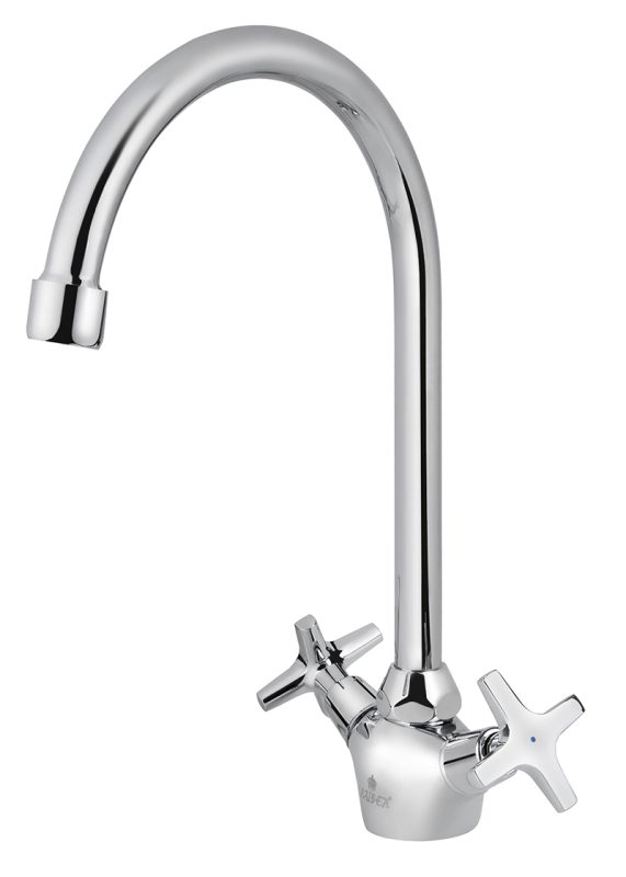 Смеситель KAISER Crystal кухня крест керамика "U"- излив