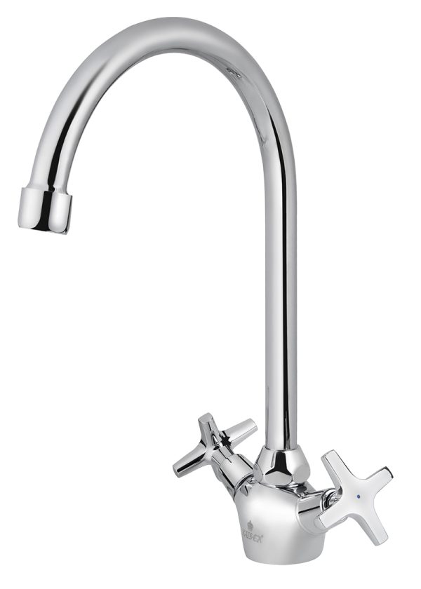 Смеситель KAISER Crystal кухня крест керамика "U"- излив