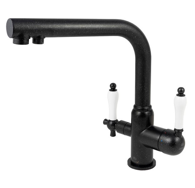 Смеситель KAISER Vincent кухня Ø35, однорукий, боковой под фильтр (черный мрамор) Смеситель KAISER Vincent кухня Ø35, однорукий, боковой под фильтр (черный мрамор)