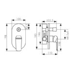 Смеситель KAISER Glory скрытый монтаж с переключателем на душ Ø35/белый