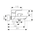 Смеситель KAISER Glory ванна к/н Ø35 с душем, хром Смеситель KAISER Glory ванна к/н Ø35 с душем, хром