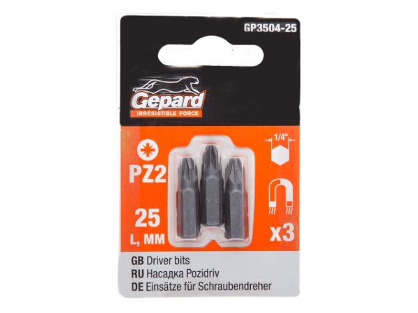Бита Pz 3*25 мм магнитн GEPARD 3 шт