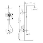Душевая система KAISER Cezar с термостатом (стац. лейка Ø250mm), черный матовый