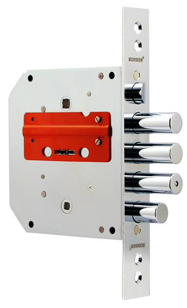 Замок врезной сувальдный с задвижкой и защёлкой ЗВ9-6 ПКЗ (прав.), 5 кл. /77411//BORDER