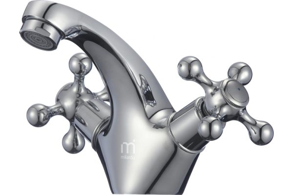 Смеситель для умывальника 2-вентильный, короткий излив Duplex Milardo DUPSB01M01