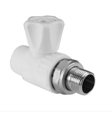 Кран шаровой полипропиленовый для радиатора прямой 20х1/2" Valfex