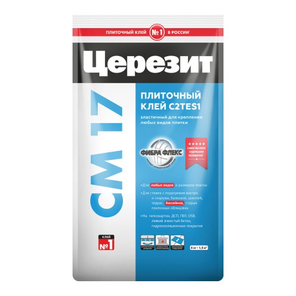Клей для любых видов плитки Суперэластичный ЦЕРЕЗИТ СМ 17