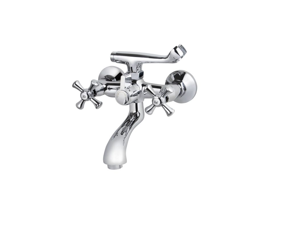 Смеситель VIKO ванна крест керамика (карт/переключатель) короткий излив