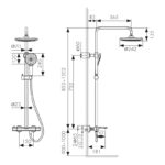 Душевая система KAISER Elite с термостатом (стац. лейка 242mm*242mm)