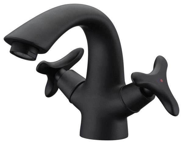 Смеситель KAISER Trio для раковины кер. 3-х листник черный