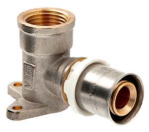 Уголок (пресс) VALTEC 20х1/2"внут. с креплением