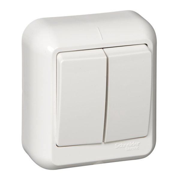 Выключатель ОП 2-кл. 6А Прима белый (упак.130) A56-029-B